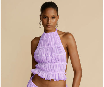 Robe plissée dos nu à lacets et gilet en dentelle