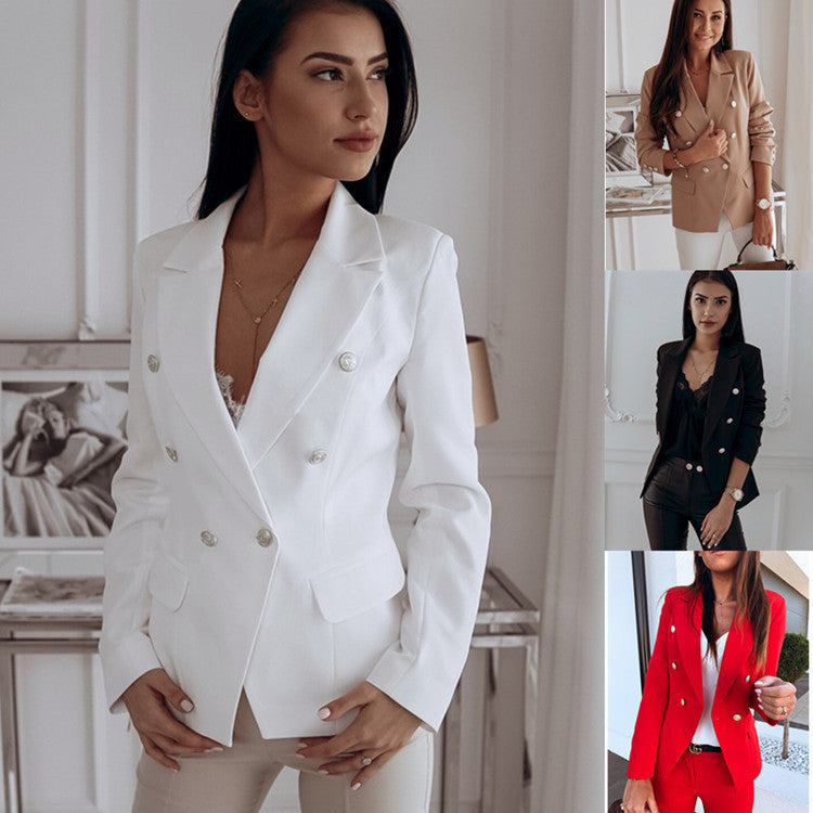 Blazer femme croisé à boutons métalliques