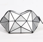 Trousse de Toilette Géométrique pour Femmes, Trousse de Maquillage à Fermeture Éclair, Organisateur de Cosmétiques Léger et Pliable pour Voyage