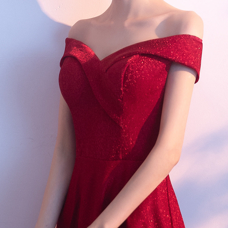 Robe de soirée rouge de fiançailles