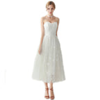 Robe de soirée blanche de banquet de mariage pour femmes