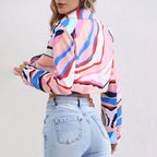 Blazer court color block femme