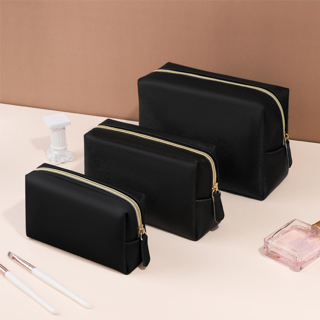 Trousse de Maquillage Minimaliste Portable Grande Capacité de Couleur Unie