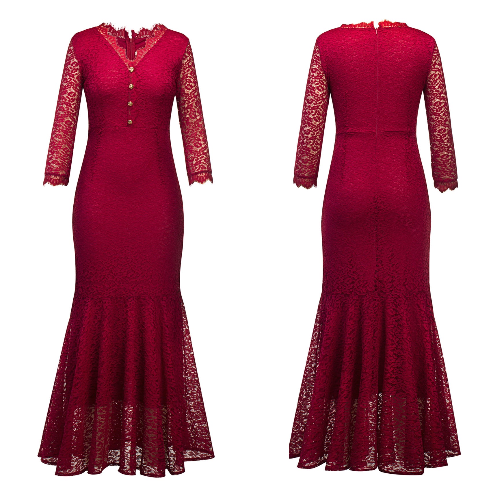 Robe de soirée florale et robe de mariée à col en V