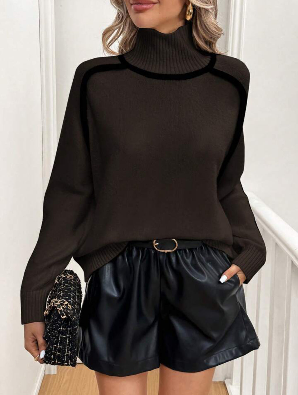 Tricot Pull décontracté Femme tendance urbaine