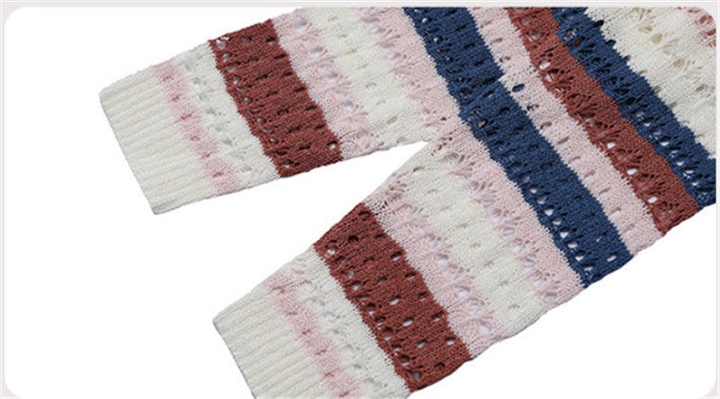 Pull en maille rayé coloré pour femme