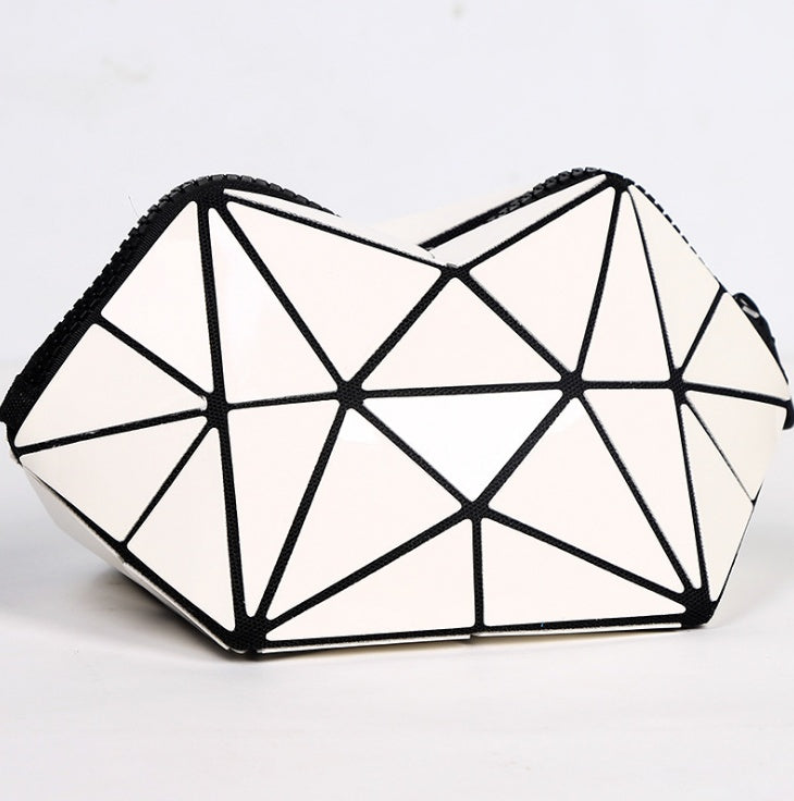 Trousse de Toilette Géométrique pour Femmes, Trousse de Maquillage à Fermeture Éclair, Organisateur de Cosmétiques Léger et Pliable pour Voyage