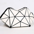Trousse de Toilette Géométrique pour Femmes, Trousse de Maquillage à Fermeture Éclair, Organisateur de Cosmétiques Léger et Pliable pour Voyage