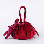 Nouveaux sacs cosmétiques en velours avec oreilles de lapin de dessin animé, trousse de maquillage, sacs cadeaux auto-adhésifs pour Pâques joyeuses pour filles