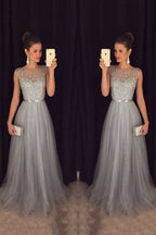 Robe de soirée/mariage sans manches en mousseline avec sequins