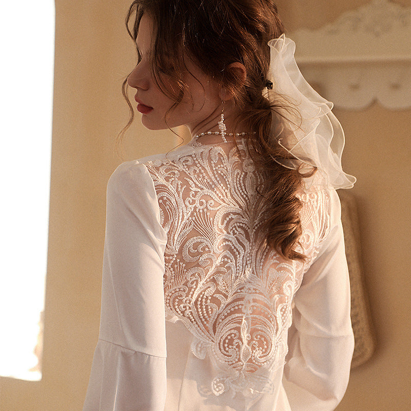 Robe longue de mariée pour femme