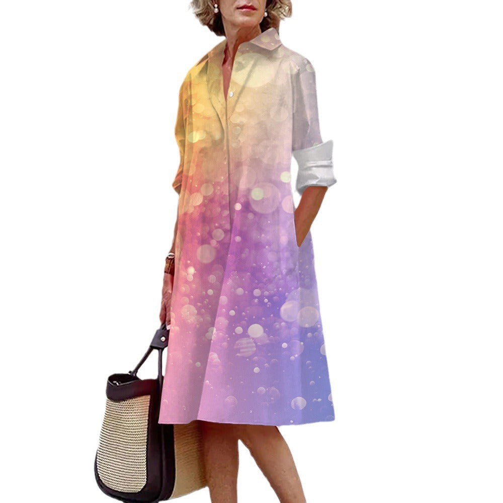 Robe Chemise Confortable Fleurie d'Été Colorée