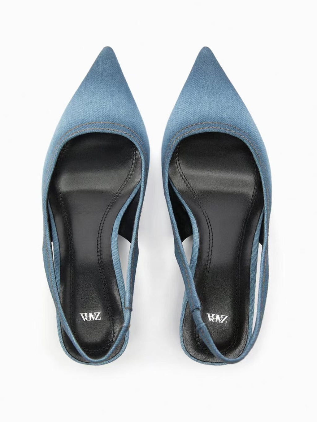 Talons hauts en jean bleu pour femme