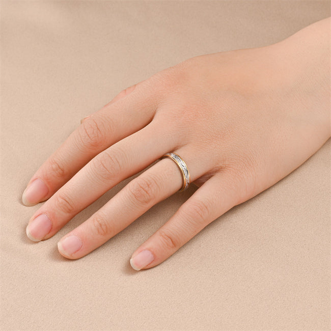 Bagues de couple en acier au titane pour femmes, design minimaliste de style coréen, inaltérables Main Image