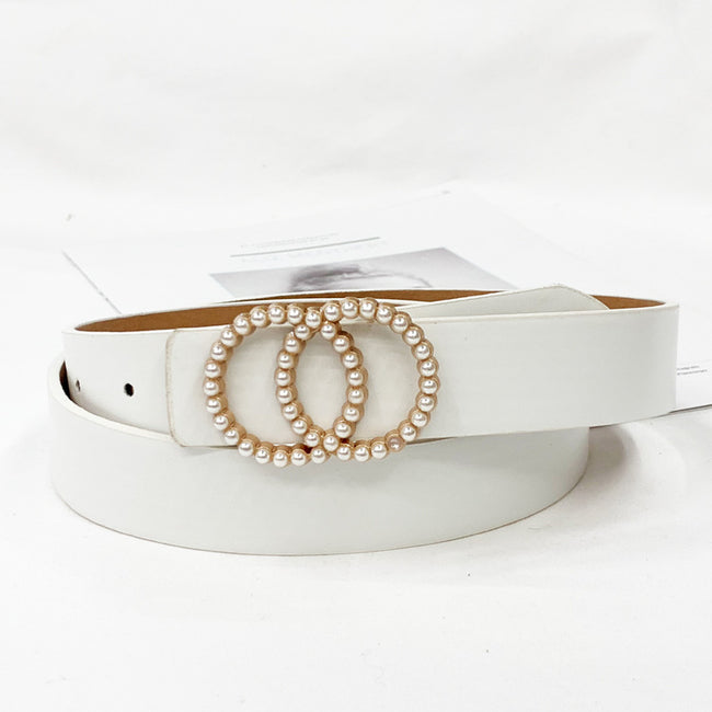 Ceinture à boucle perlée double tour Hover Image