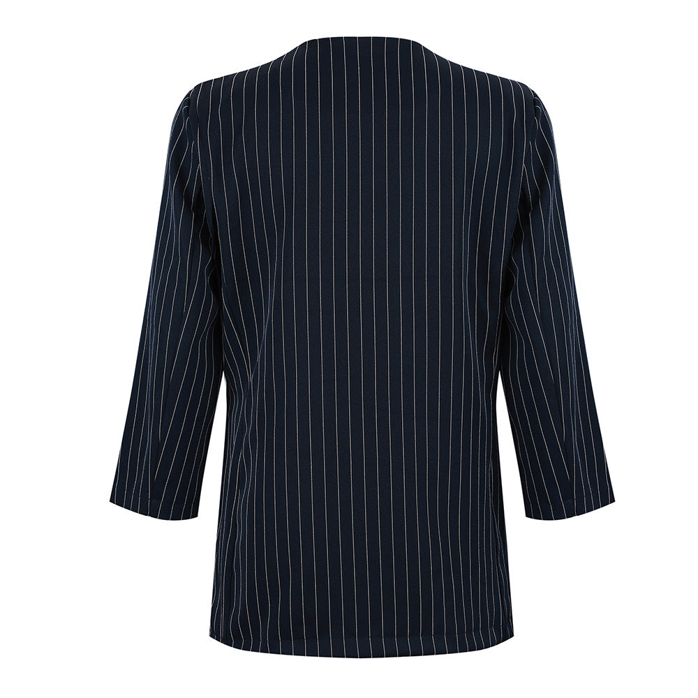 Blazer en jean rayé style britannique