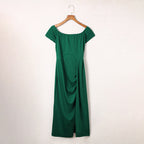 Robe Femme Taille Serrée Couleur Unie Tendance