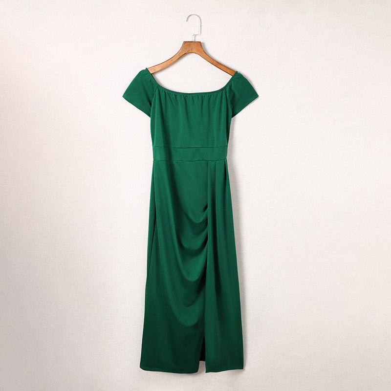 Robe Femme Taille Serrée Couleur Unie Tendance