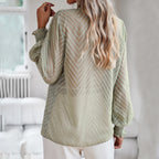 European And American V-neck Long Sleeve Shirt Women
