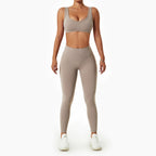 Ensemble de fitness respirant pour la course à pied – Ensemble de yoga effet seconde peau