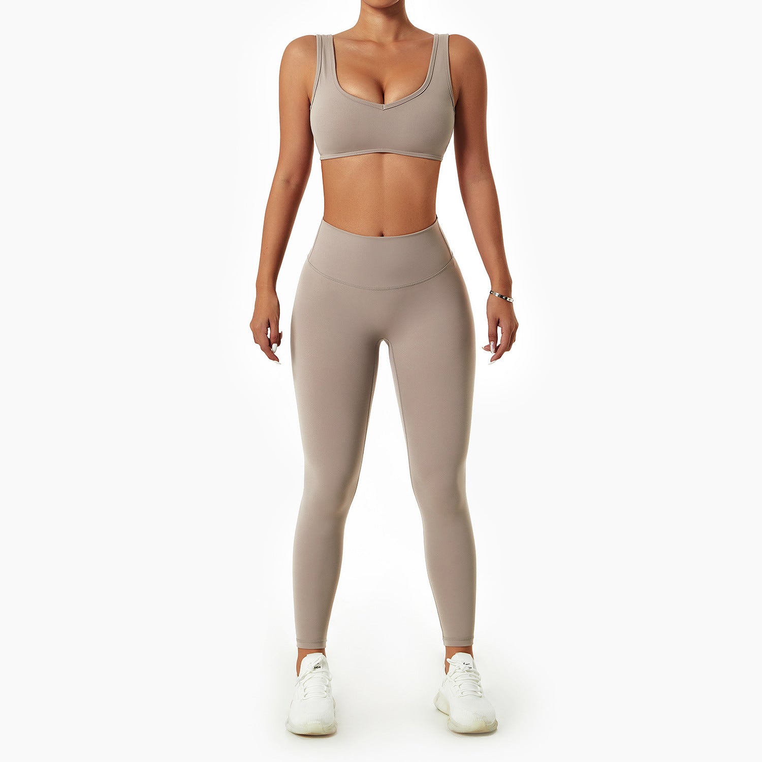 Ensemble de fitness respirant pour la course à pied – Ensemble de yoga effet seconde peau
