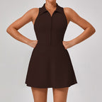Robe de sport moulante taille haute à revers pour femme