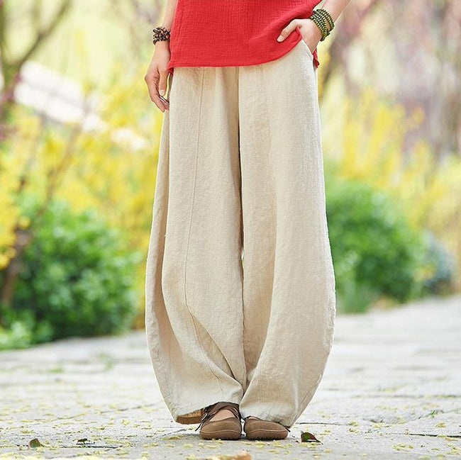 Pantalon ample taille haute grande taille décontracté pour femme Hover Image