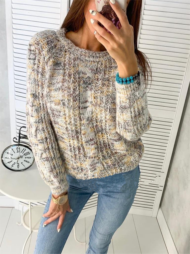 Pull femme ample à col rond Hover Image