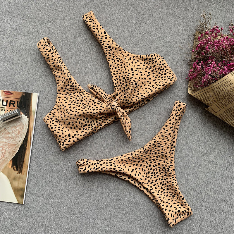 Maillot de bain une pièce léopard dos nu