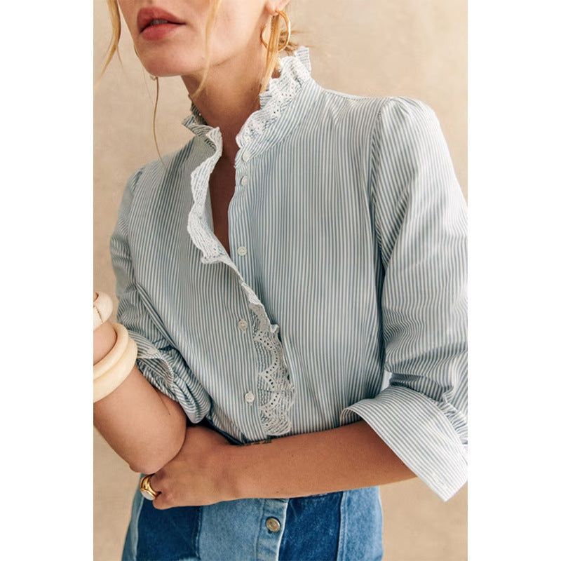 Chemise Shiying à rangée unique et boucles multiples pour femme