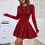 Robe rouge simple et épurée, style européen et américain