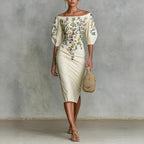 Off-shoulder Waist Dress For Women