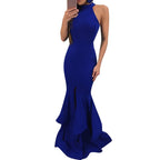 Robe longue sans manches Grand bal Robe sexy taille haute pour femme