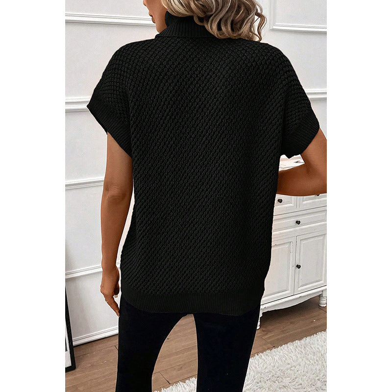 Nouveau pull à col roulé de couleur unie pour femme