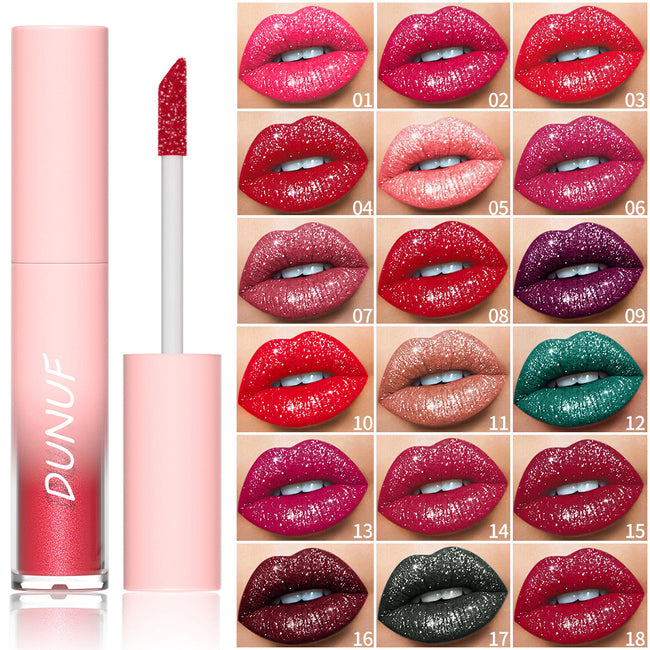 Rouge à Lèvres Brillant DUNUF 18 Couleurs Diamant Main Image