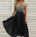 Robe en mousseline florale patchwork pour femme