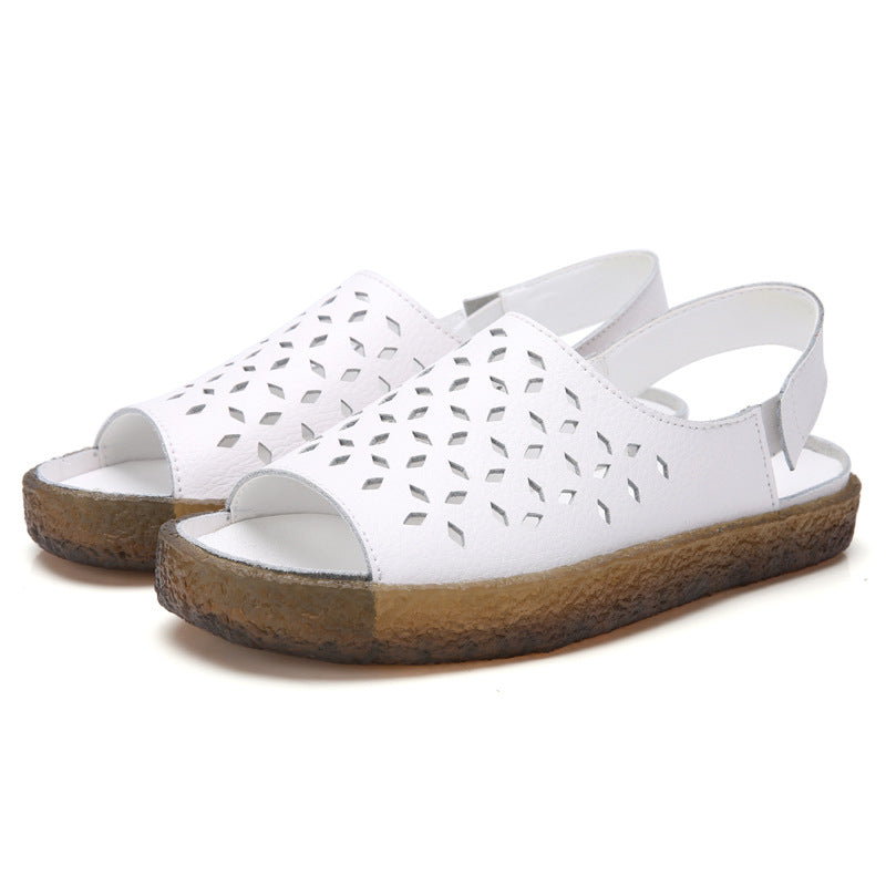 Sandales Évidées Grande Taille pour Femmes Style Coréen Sandales Femmes Enceintes