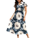 Robe Col V Plage Vacances Ceinture Élastique Col