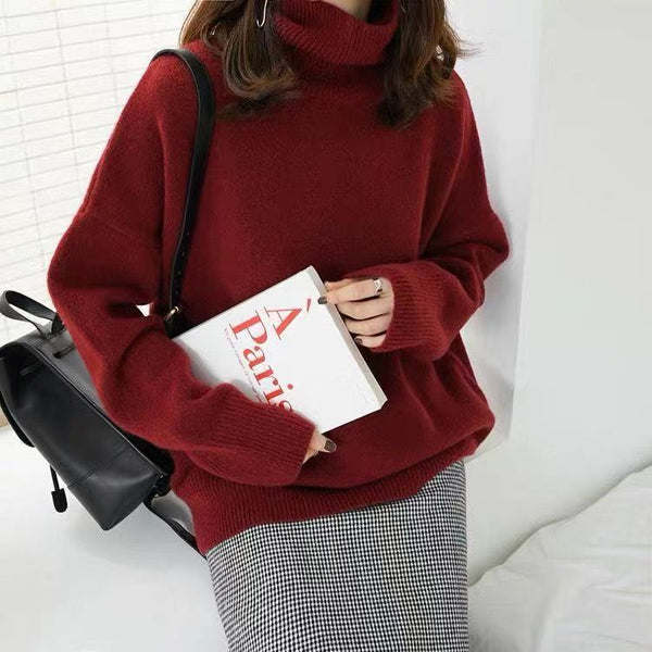 Col roulé 100 % cachemire Femme Pull épais ample