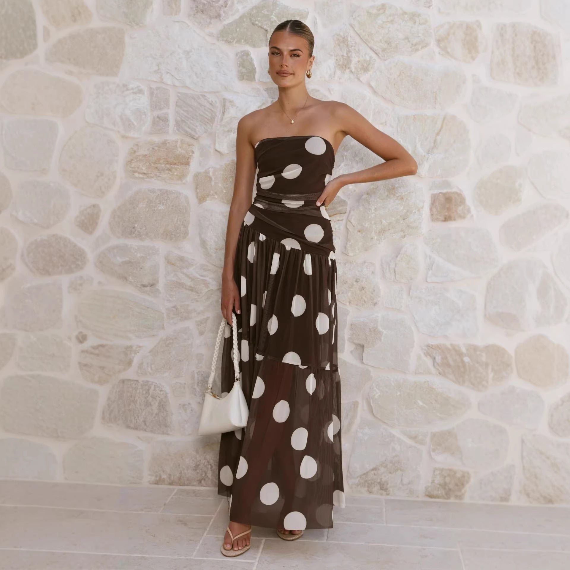 Longue robe en maille tendance pour femme