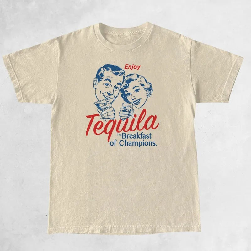 T-shirts Graphiques Rétro Tequila Femme Mignons Drôles Alcoo