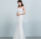 Robe de mariée sirène en dentelle sequinée à la taille