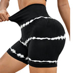 Shorts de yoga taille haute tie-dye pour femmes