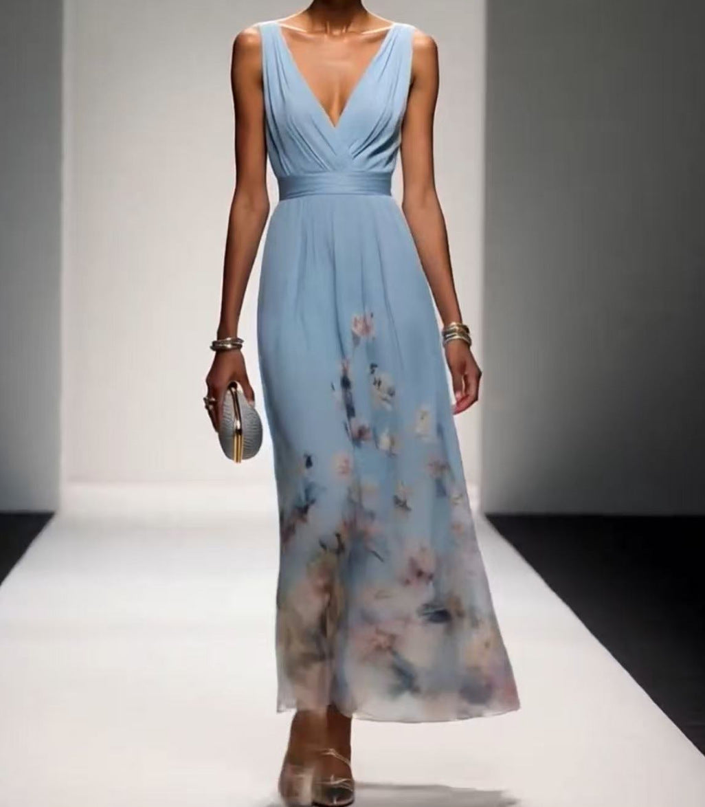 Robe de Soirée Élégante Col en V Robe Transfrontalière