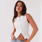 Gilet sans manches coupe ajustée pour femme