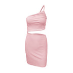 Robe femme avec cordon de serrage, style créateur, coupe ajustée, épaules dénudées