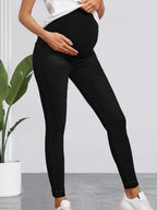 Pantalon en jean taille haute de grossesse avec soutien abdominal