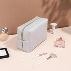 Trousse de Maquillage Minimaliste Portable Grande Capacité de Couleur Unie