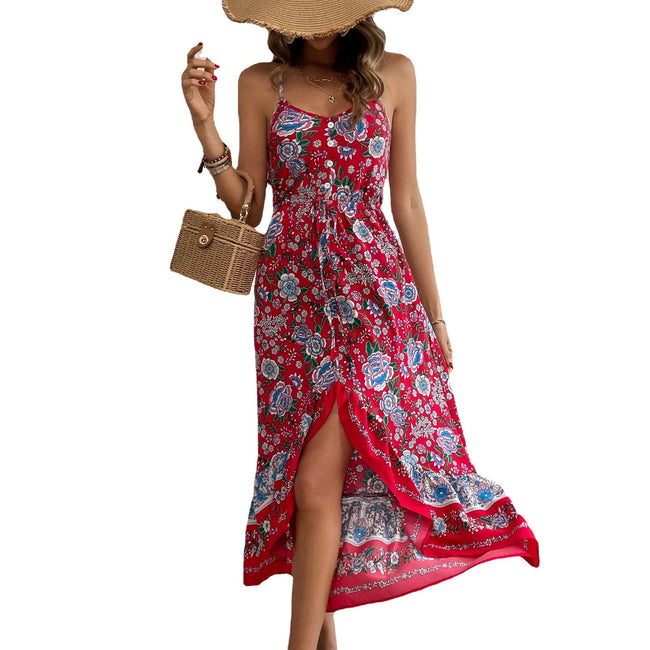 Robe Imprimée Robe à Bretelles Femme Main Image