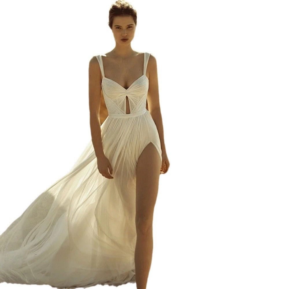 Robe de mariée pour femmes, robe de soirée formelle, banquet de plage nuptial
